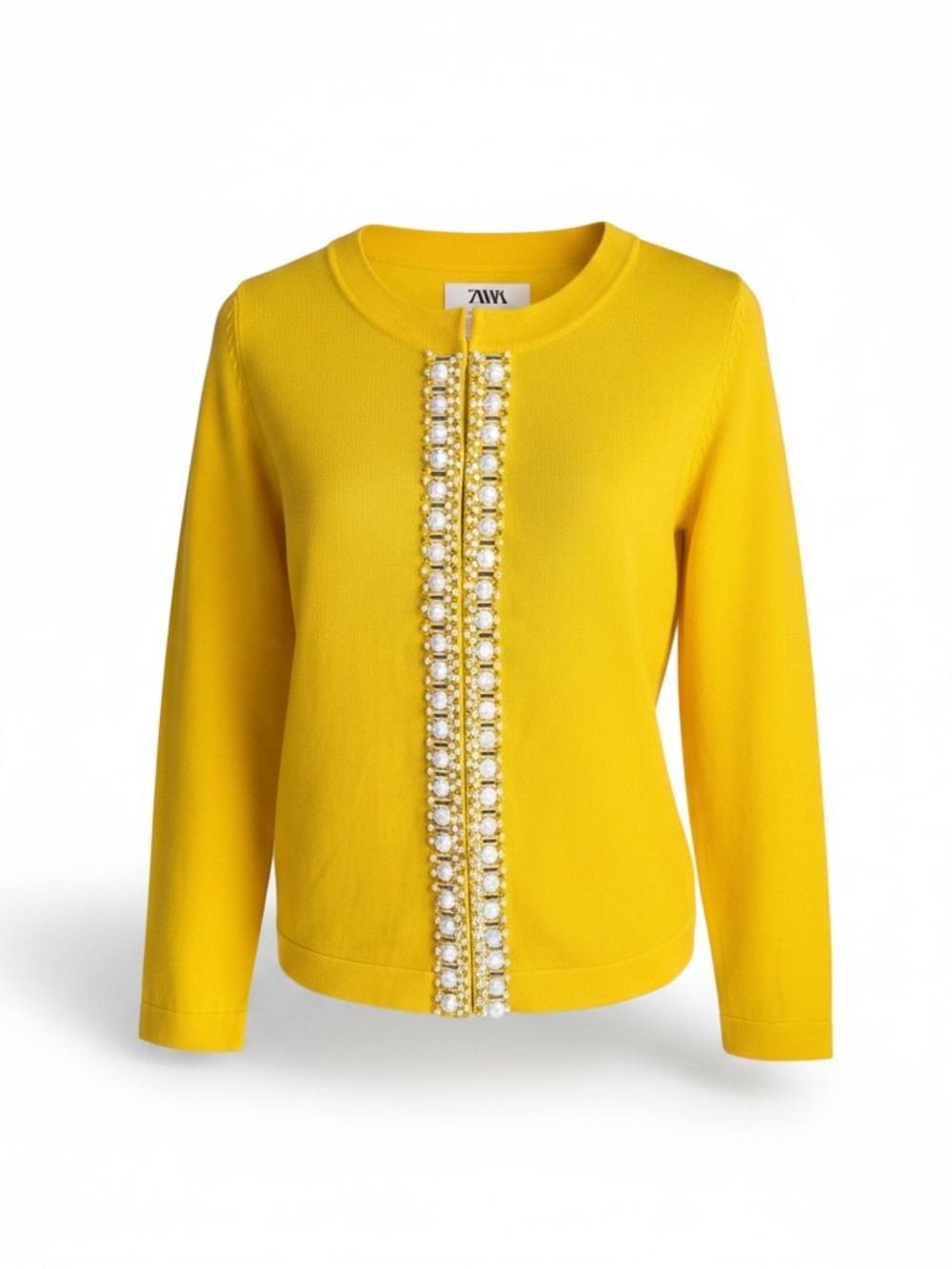 Banana republic Yellow Jewel-Trim Crewneck Cardigan - Picture 8 of 12